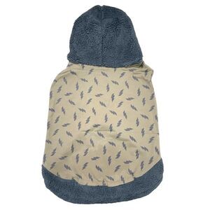 Grayson Pup Lightning Bolts Layered Dog Hoodie in Grey, XL